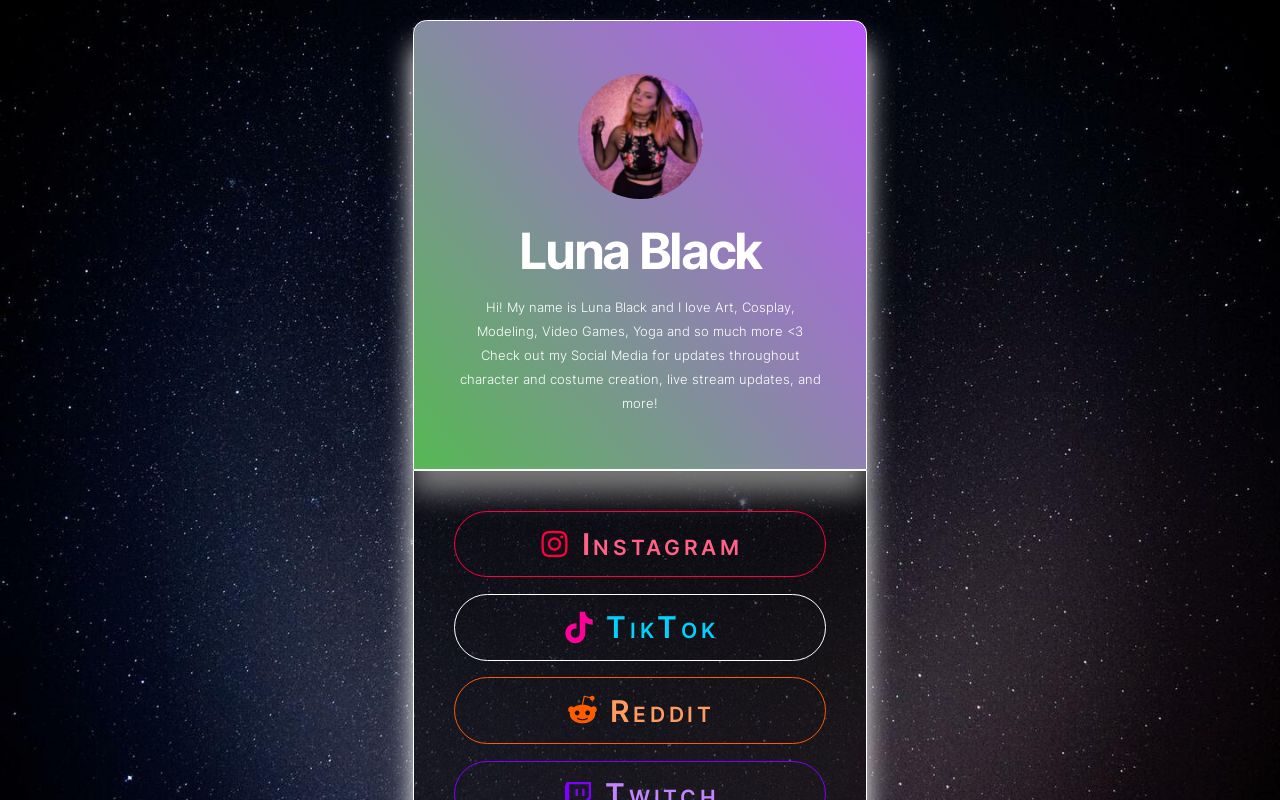 Luna Black Social Media